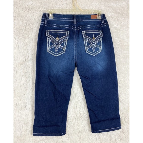 VGS Denim For All Time Women's Capri Jeans Size 12 Stretch Embellished Pockets - Picture 5 of 12